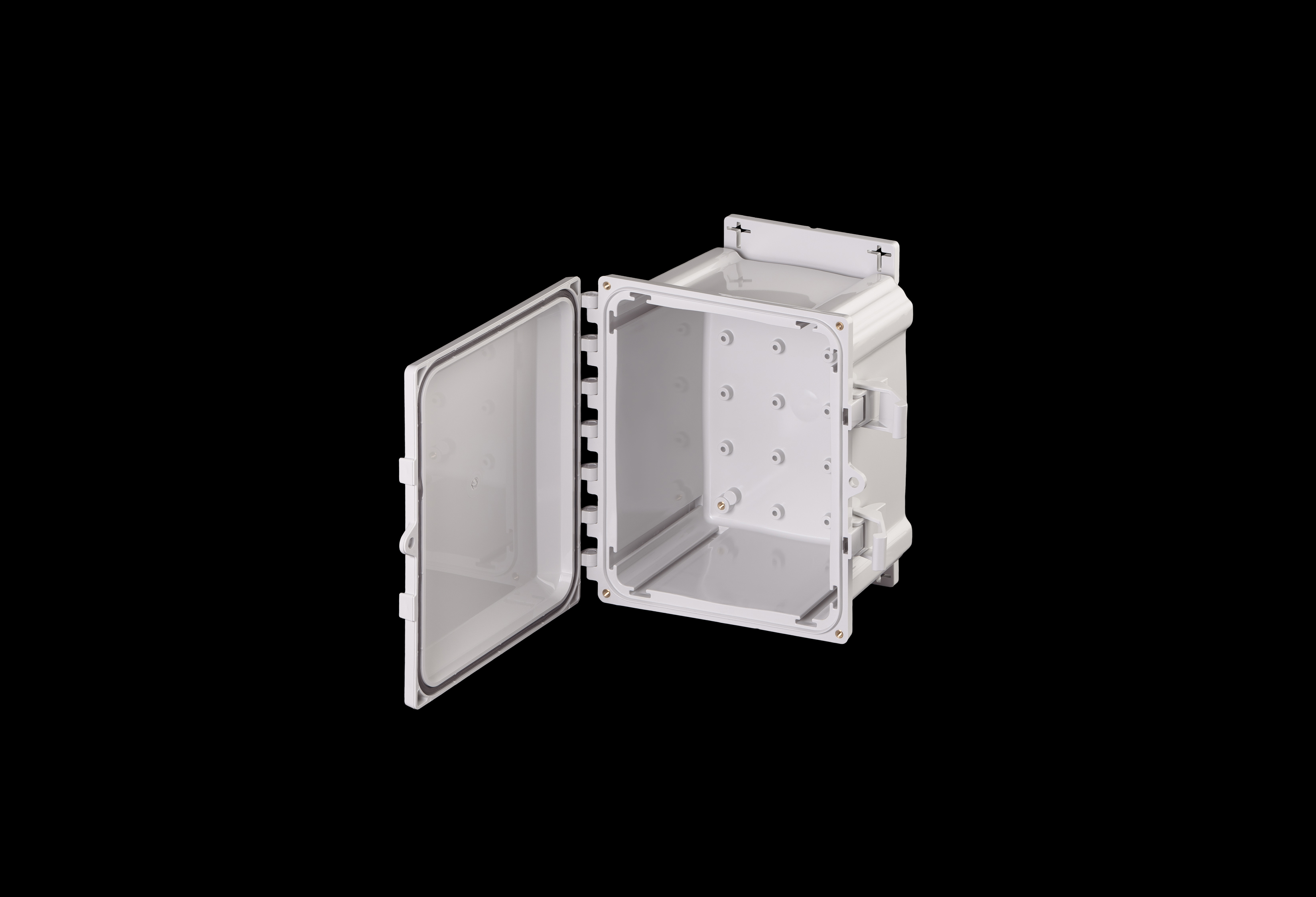 Polycarbonate Enclosure 10 x 8 x 6 Inches Heartland with Opaque Cover, Polycarbonate Latches and Mounting Flange by AttaBox®