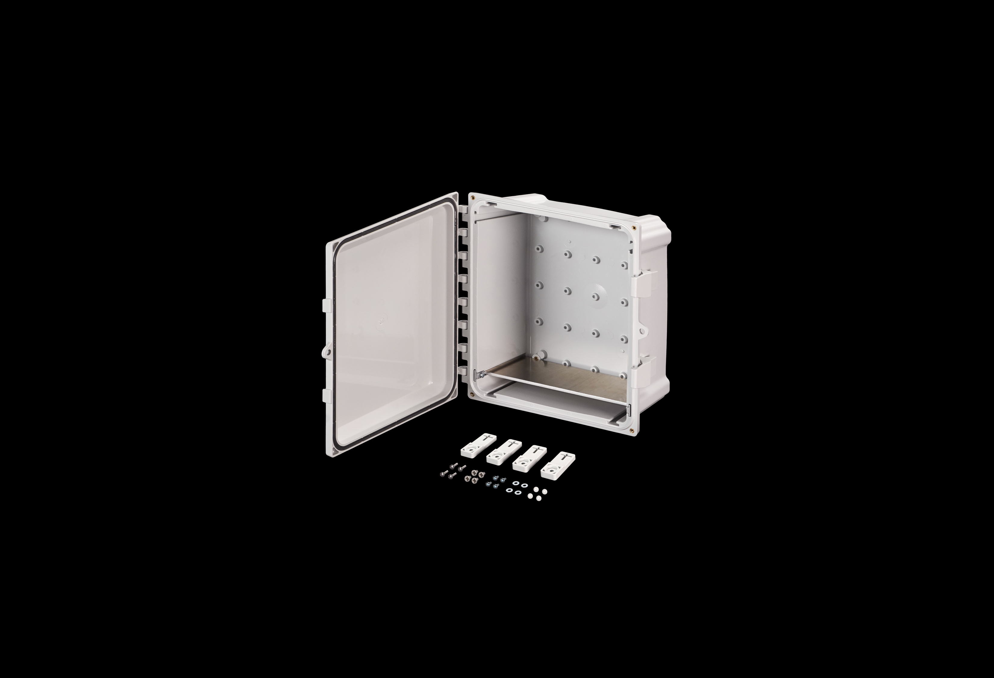 Polycarbonate Enclosure 10 x 10 x 6 Inches Heartland with Opaque Cover, Weight Distribution Shelf by AttaBox®