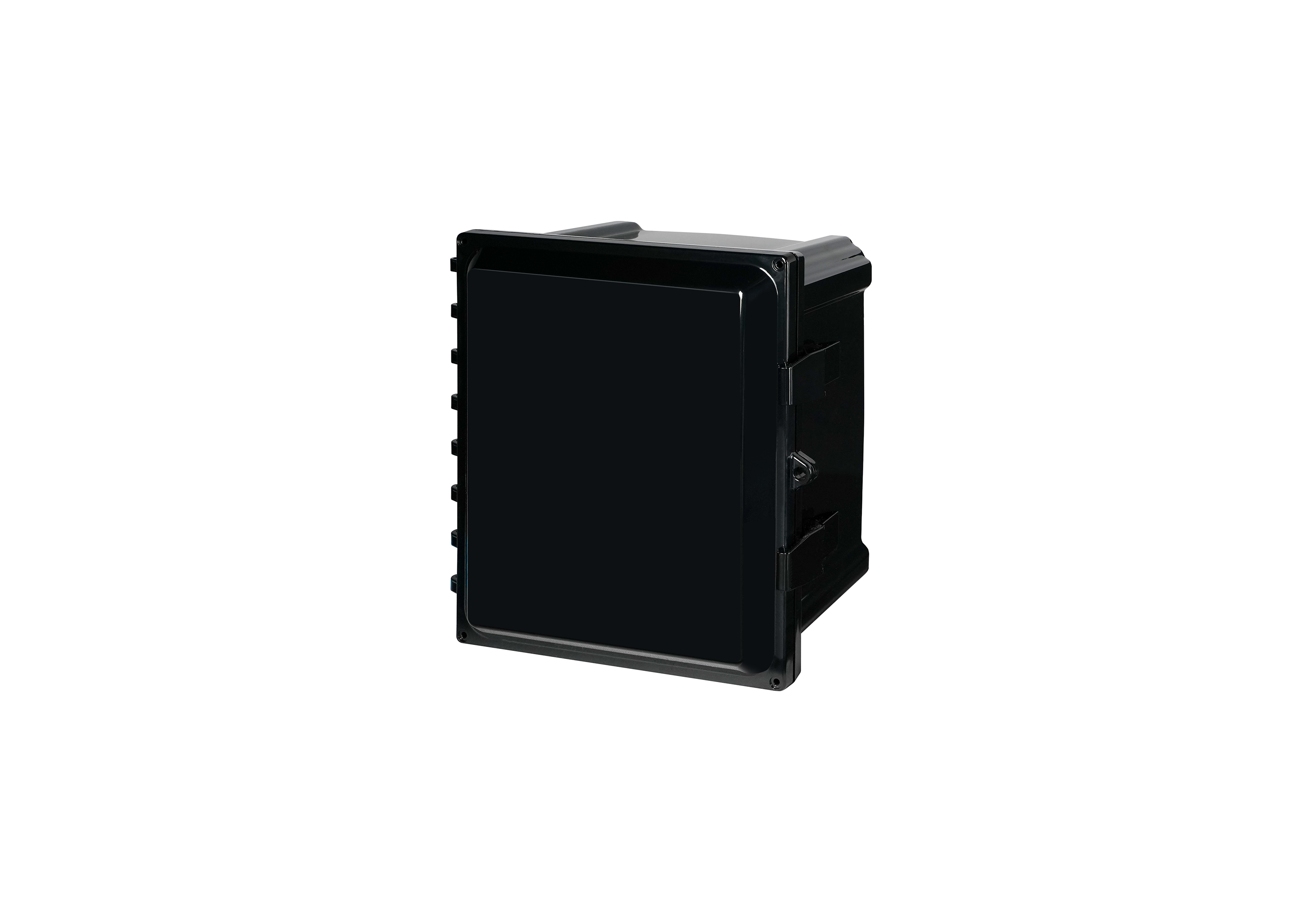 Polycarbonate Enclosure 12 x 10 x 6 Inches, Black, with Hinged Opaque Cover and Non-Metallic Latches by AttaBox®
