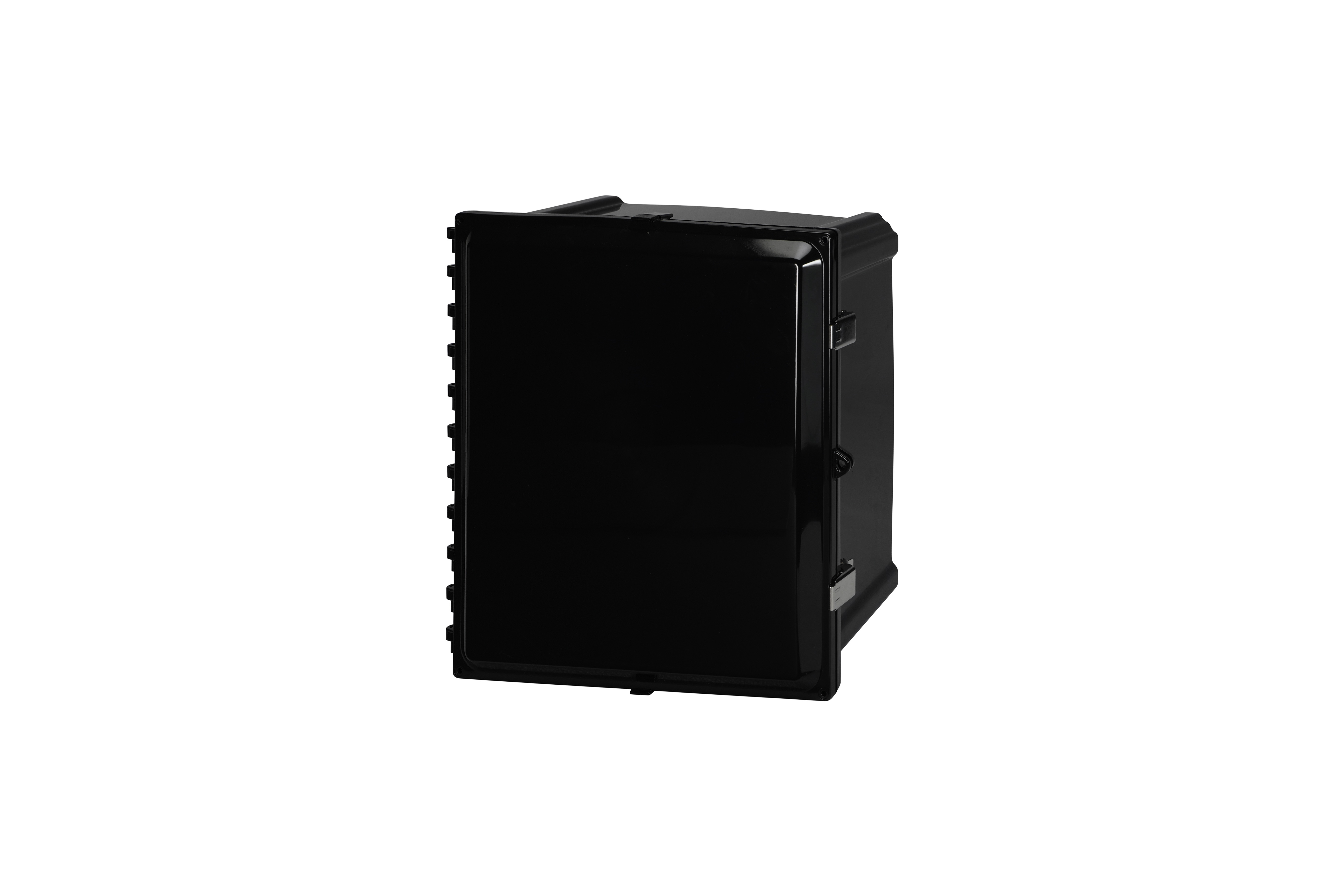 BK-AH16148SS-QFL-Closed.jpg Polycarbonate Enclosure 16 x 14 x 8 Inches Heartland Black with Stainless Steel Latches by AttaBox®