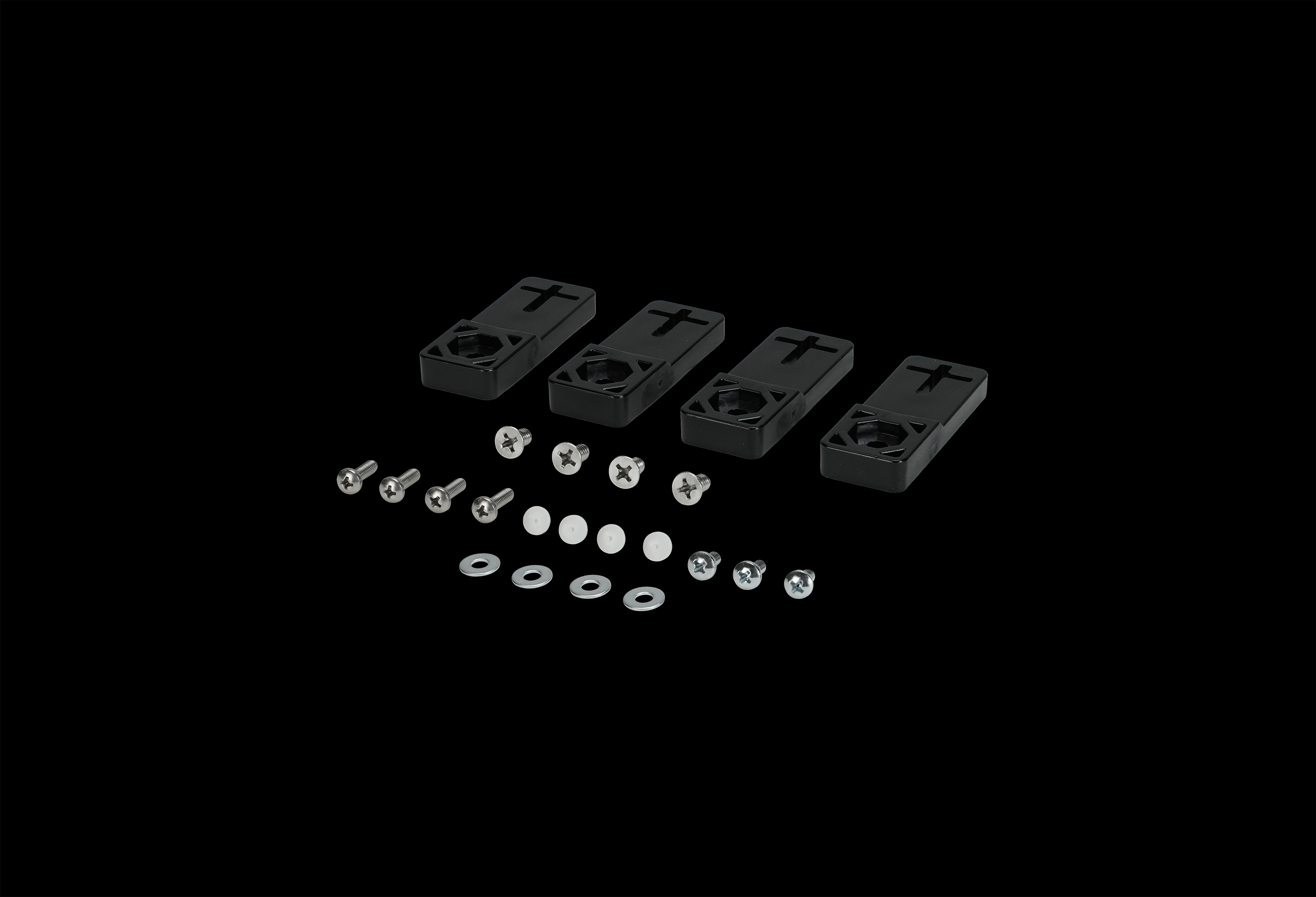 Accessory Kit for Heartland Polycarbonate Enclosures, Black, Includes Screws, Inserts, and Mounting Feet. Replacement Only by AttaBox®