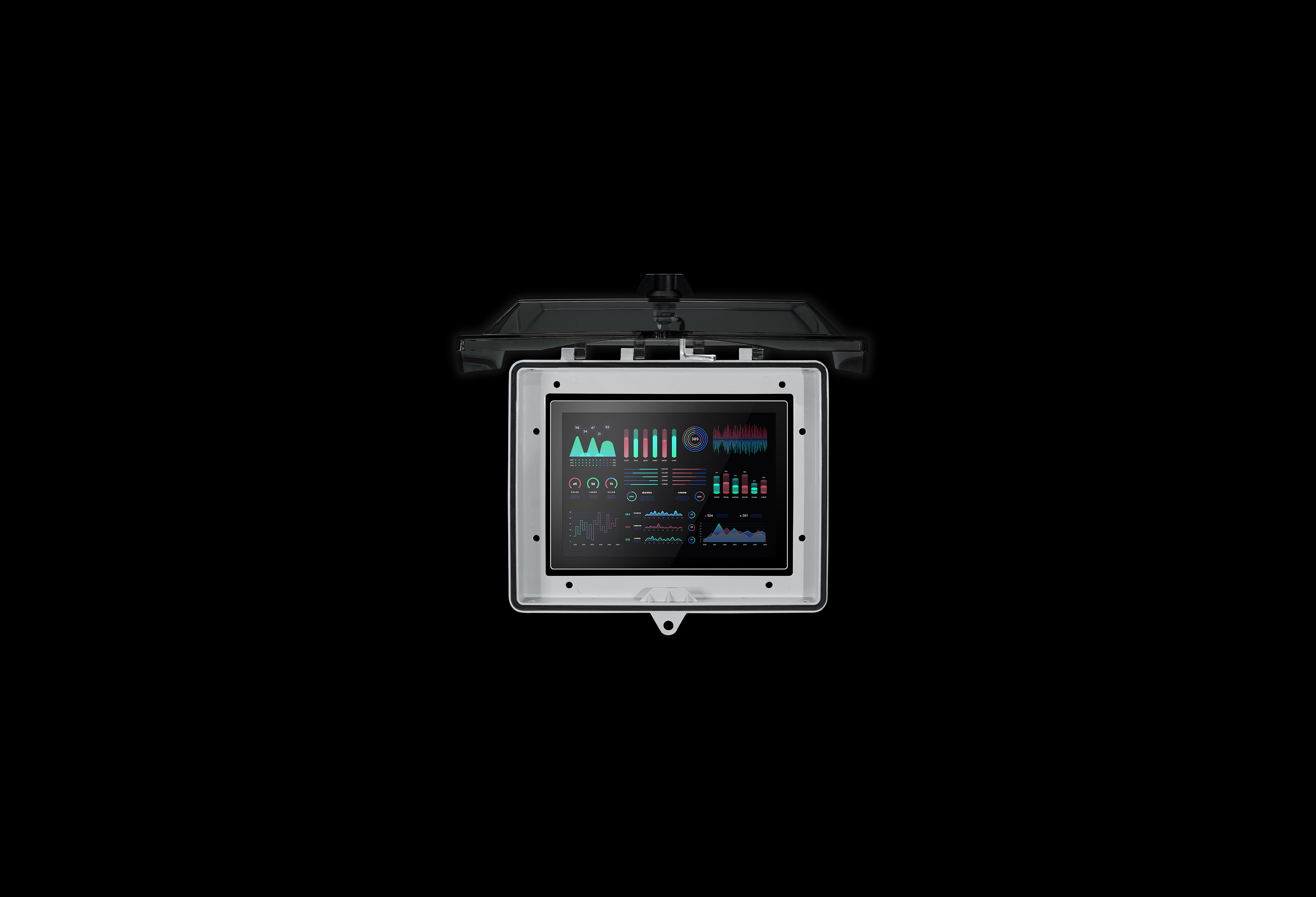 HMICVR1008C-F-Open.jpg SolarShield HMI Cover 10 x 8 Inch Clear Cover by AttaBox®