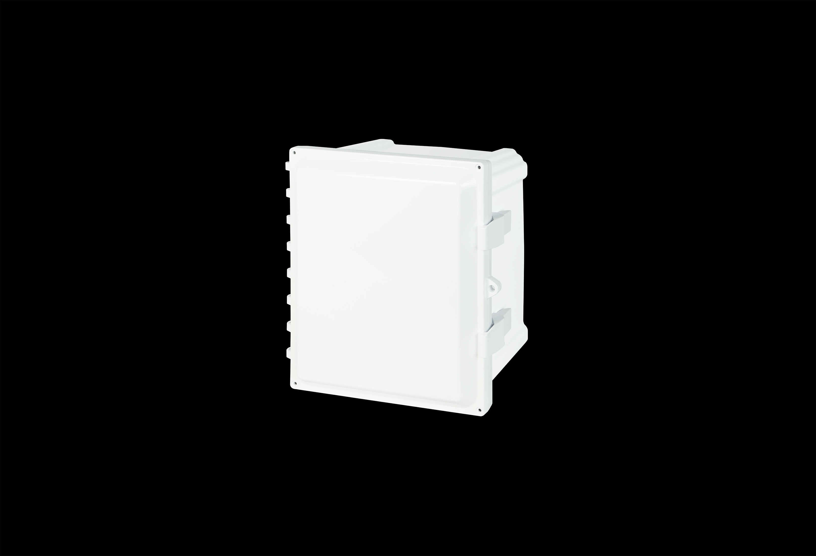Polycarbonate Enclosure 12 x 10 x 6 Inches, White, with Hinged Opaque Cover and Non-Metallic Latches by AttaBox®