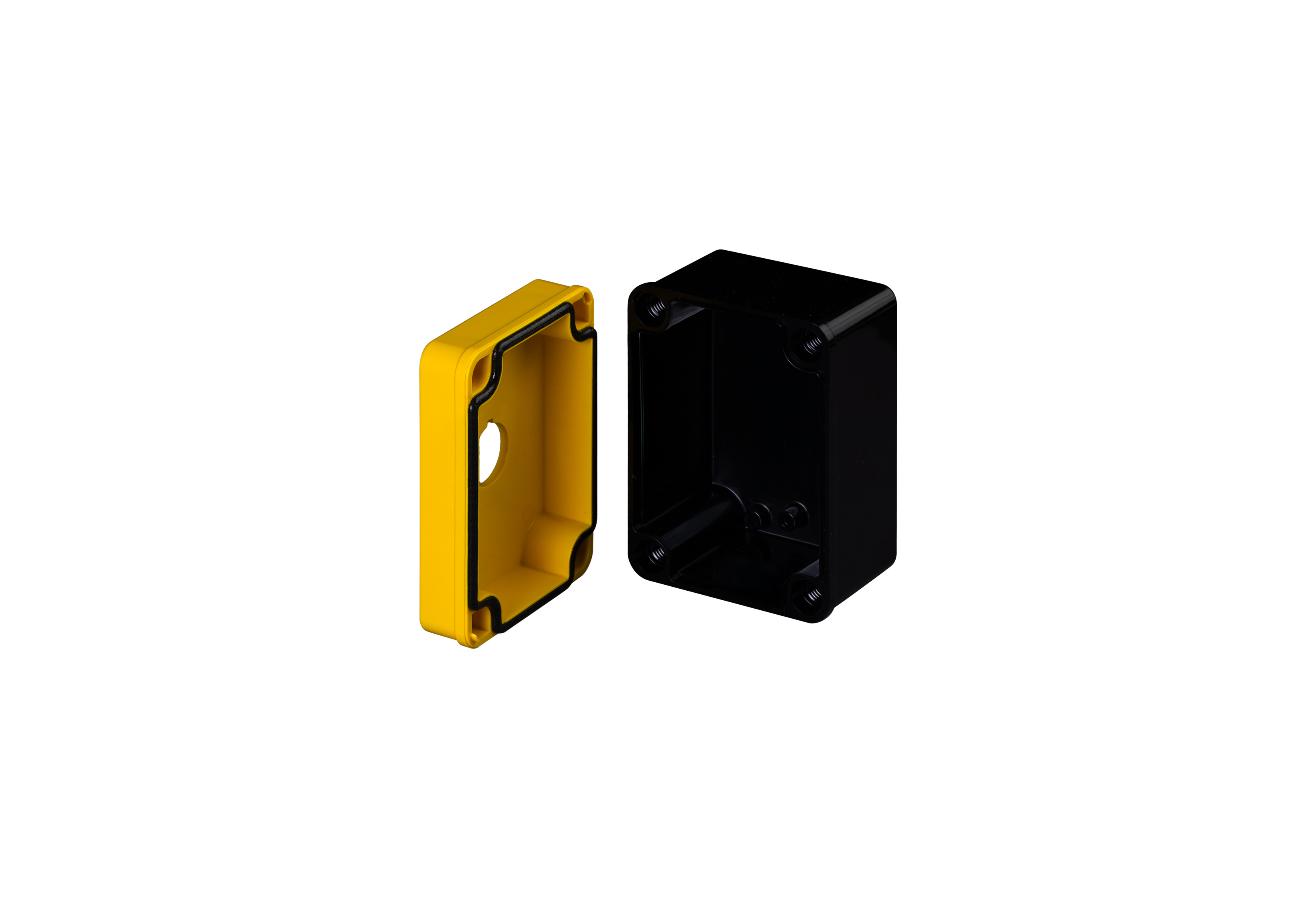 Polycarbonate Enclosure 4 x 3 x 2 Inches Commander Yellow Push Button by AttaBox®