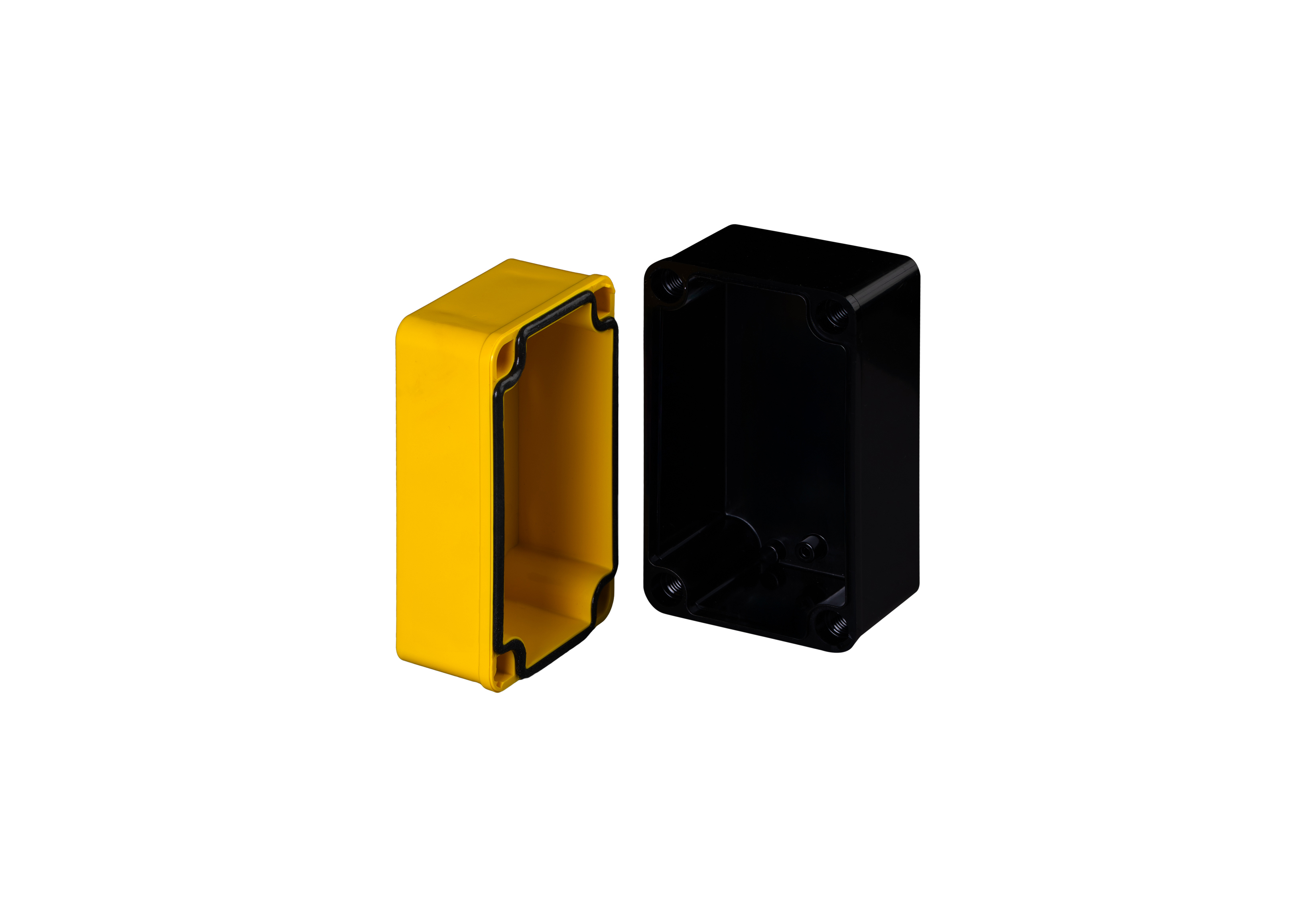 Polycarbonate Enclosure 5 x 3 x 3 Inches Commander Yellow Push Button  by AttaBox®