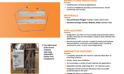 image of the first page of the pole mount kit brochure
